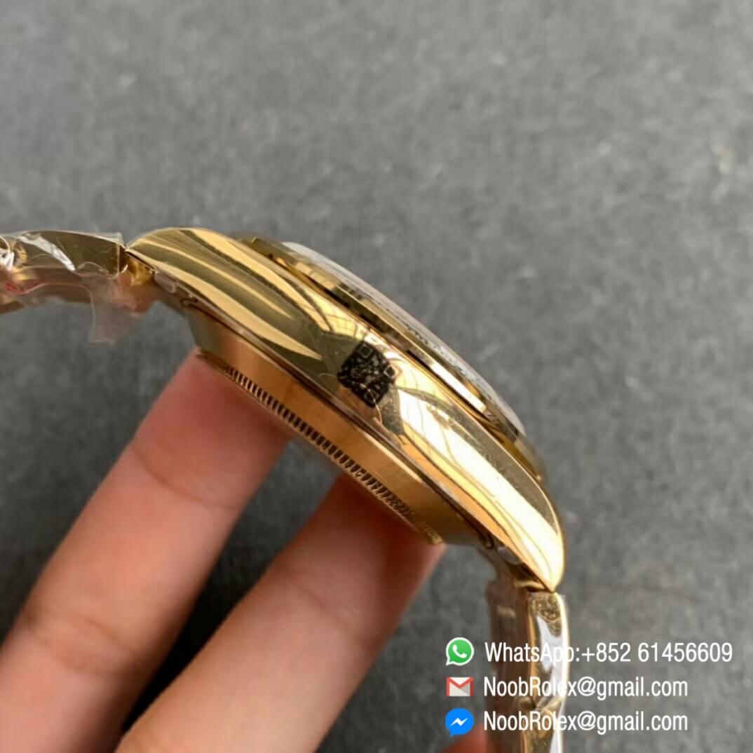Noob Watch Time BLF Superclone Rolex Daytona 116509 Full Yellow Gold Bezel MOP Dial Diamonds Markers A7750 05