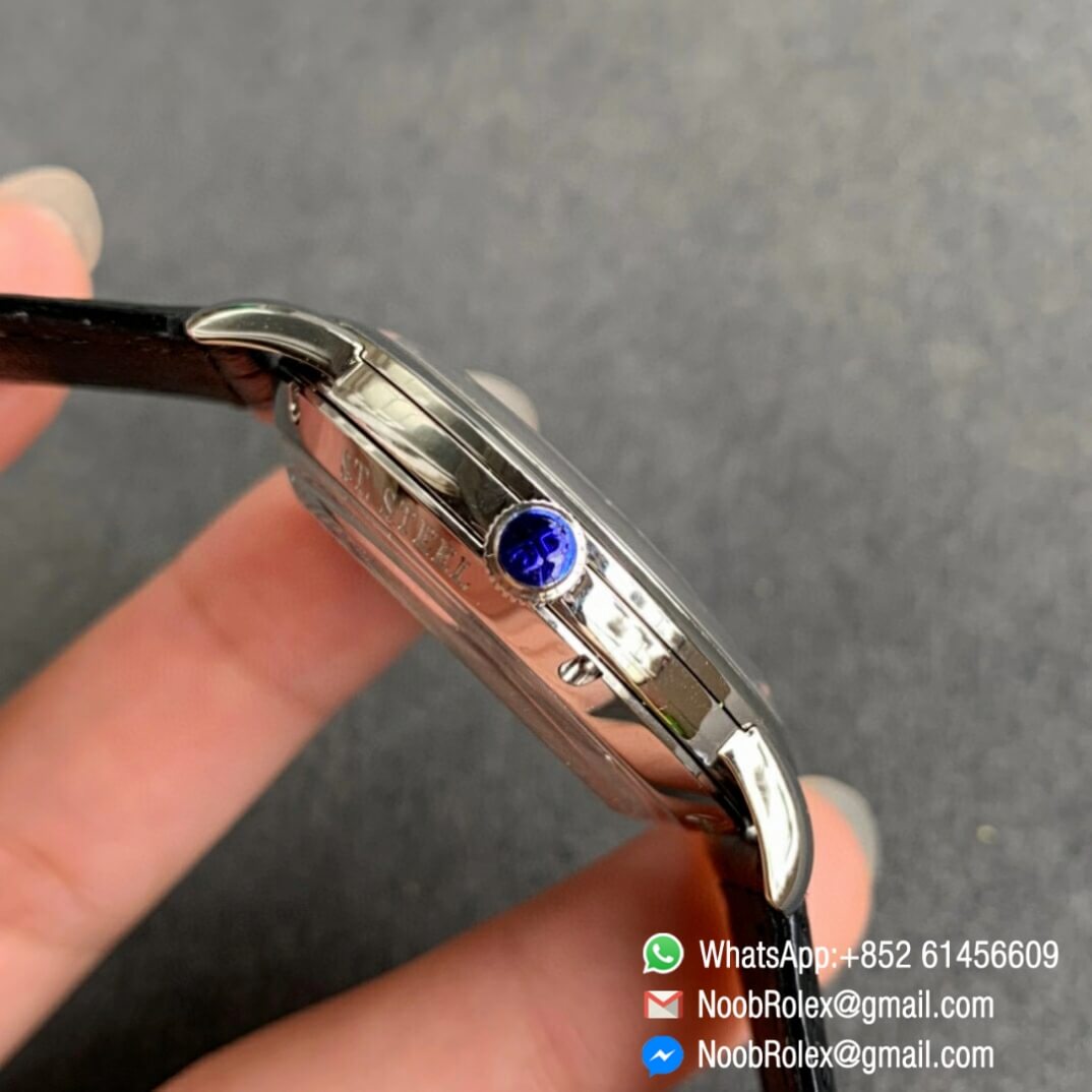 Noob Watch Time Best Clone Glashutte Original Senator Sixties Black Dial on Black Leather Strap A3959 04