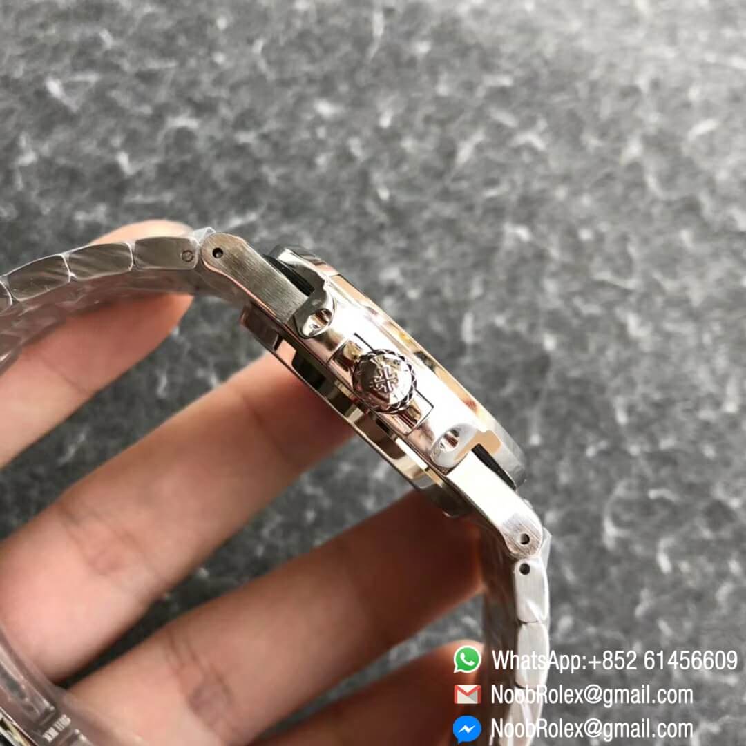 Noob Watch Time DMF V3 Super Clone Nautilus Jumbo 5711 Full Diamonds Paved on Dial Case and Bracelet Square Diamonds Bezel A324 04