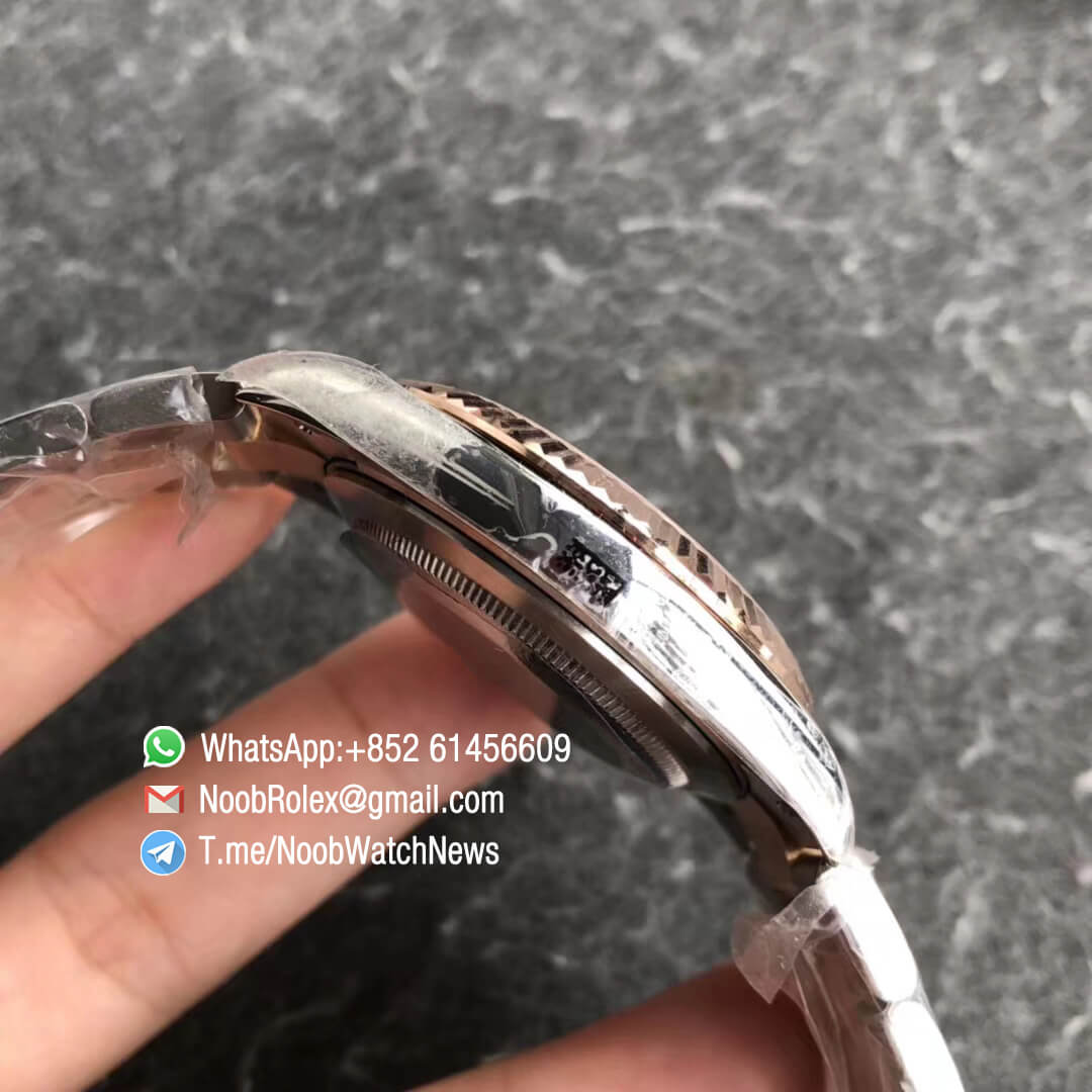 Noob Watch Time GMF SuperClone DateJust 126331 41mm White MOP Dial with Diamonds Indexes 18K Rose Gold Bezel Oystersteel and 18K Rose Gold Bracelet SA3235 06