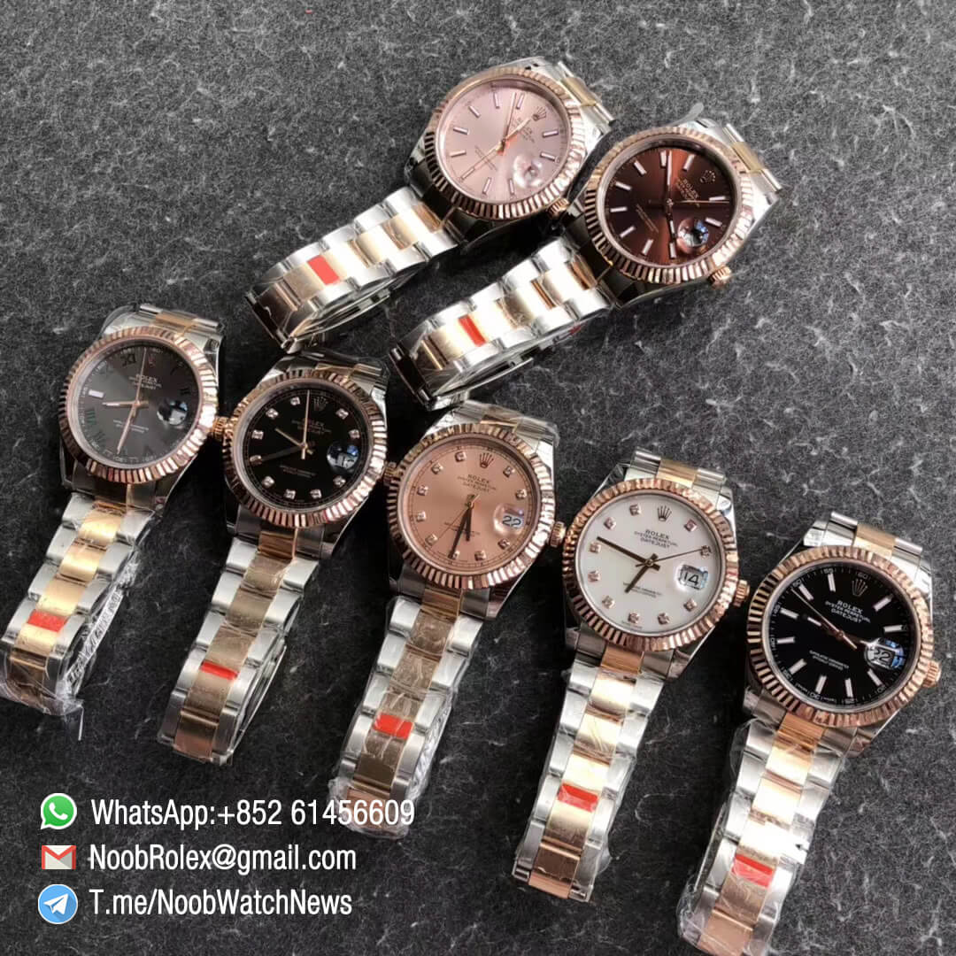 Noob Watch Time GMF SuperClone DateJust 126331 41mm White MOP Dial with Diamonds Indexes 18K Rose Gold Bezel Oystersteel and 18K Rose Gold Bracelet SA3235 10