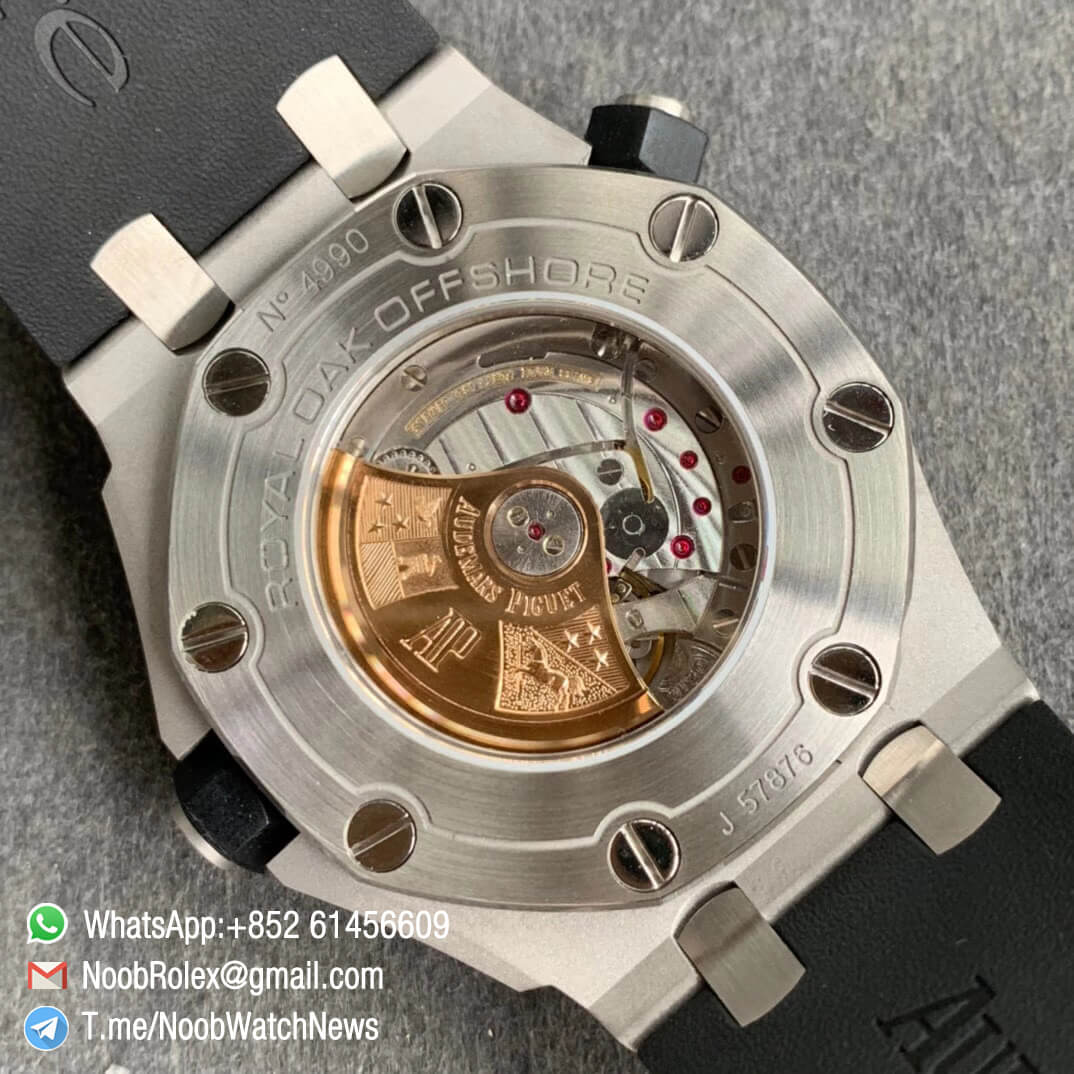 Noob Watch Time JF Best Replica Royal Oak Offshore Diver 15710 Transparent Case Back Rubber Strap A2824 V10 08