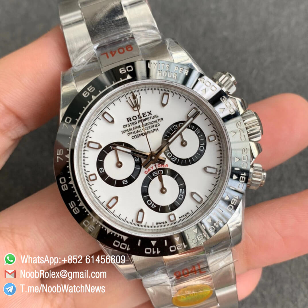 Noob Watch Time Noob V4 Rolex Daytoan 116500 Panda White Dial Black Ceramic 904L Stainless Steel Case Bracelet SA4130 Movement 02