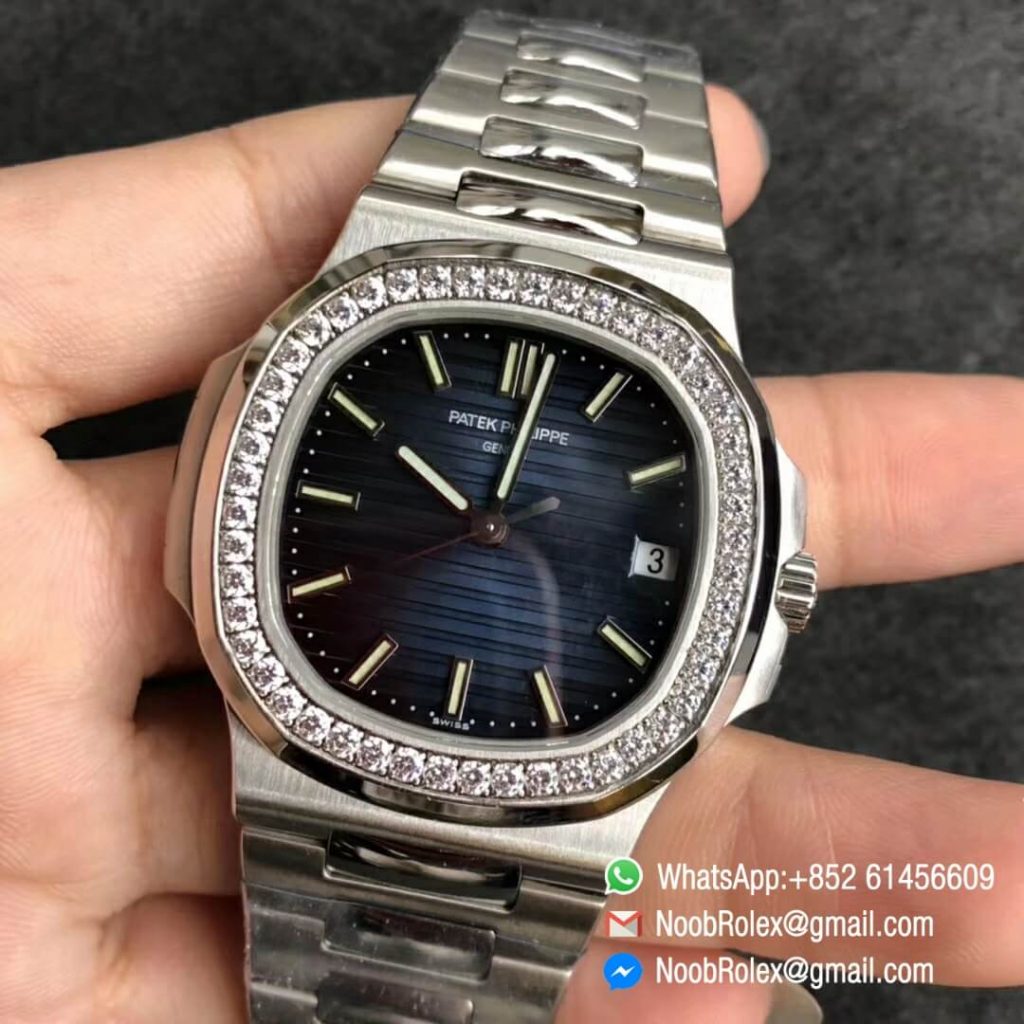Noob Watch Time PPF V3 Superclone Nautilus 5711 Blue Dial Diamonds