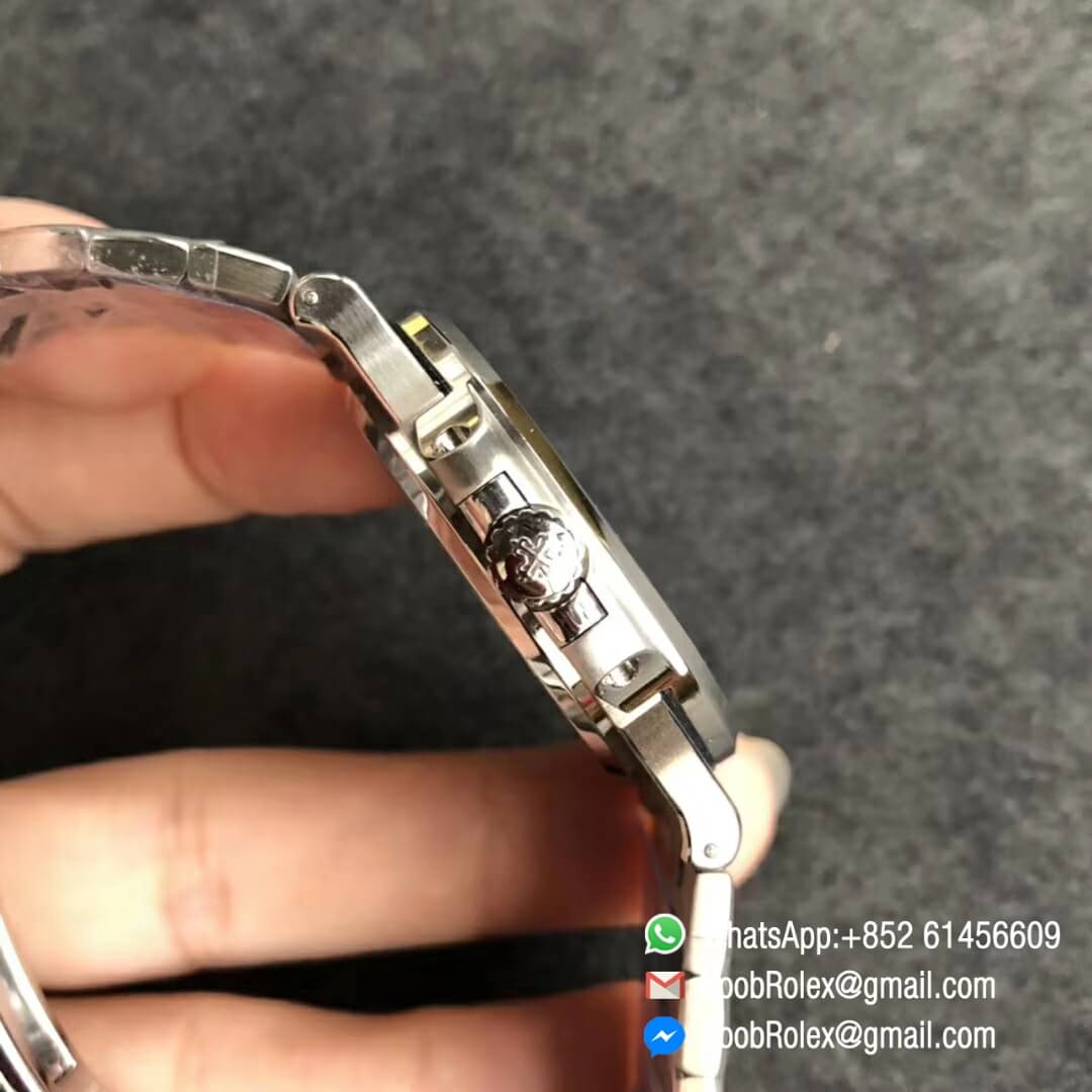 Noob Watch Time PPF V3 Best Fake Patek Philippe Nautilus 5711 Blue Dial Diamonds Bezel on Steel Bracelet 324CS 04