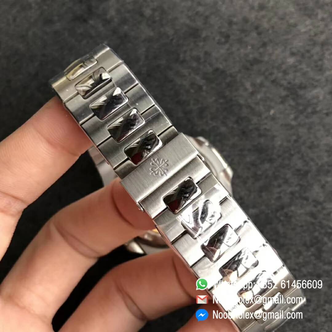 Noob Watch Time PPF V3 Best Fake Patek Philippe Nautilus 5711 Blue Dial Diamonds Bezel on Steel Bracelet 324CS 06