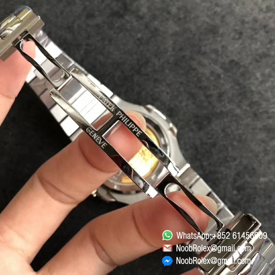 Noob Watch Time PPF V3 Best Fake Patek Philippe Nautilus 5711 Blue Dial Diamonds Bezel on Steel Bracelet 324CS 07