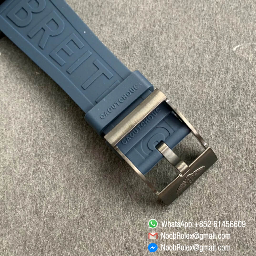 Noob Watch Time TF Best Replica Swiss Watch Breitling Superocean 44mm Blue Dial DLC Black Steel Case Blue Rubber Strap 06
