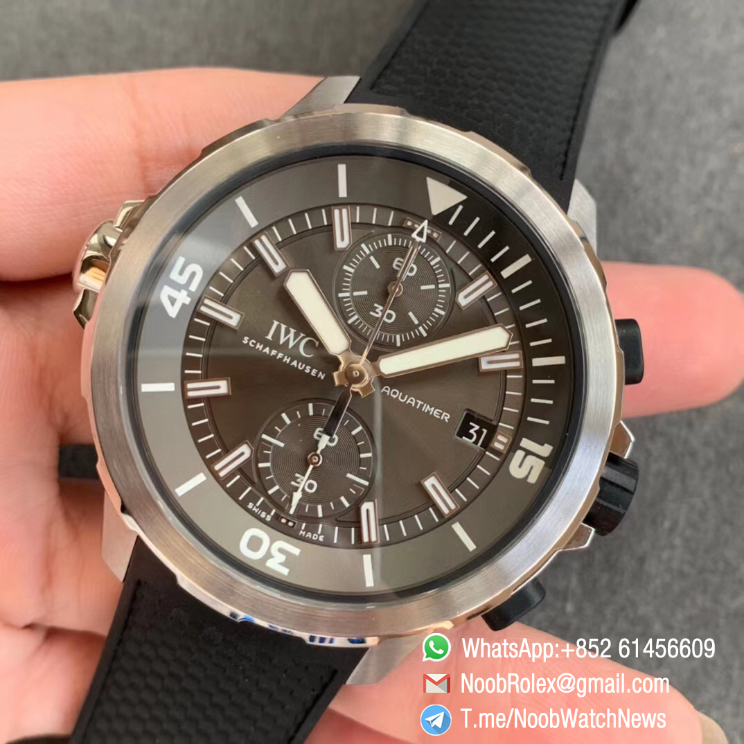 Noob Watch Time V6F Superclone IWC Aquatimer Sharks Edition Steel Case Black Dial Black Rubber Strap 03 Noob Watch Time V6F Superclone IWC Aquatimer Sharks Edition Steel Case Black Dial Black Rubber Strap 03
