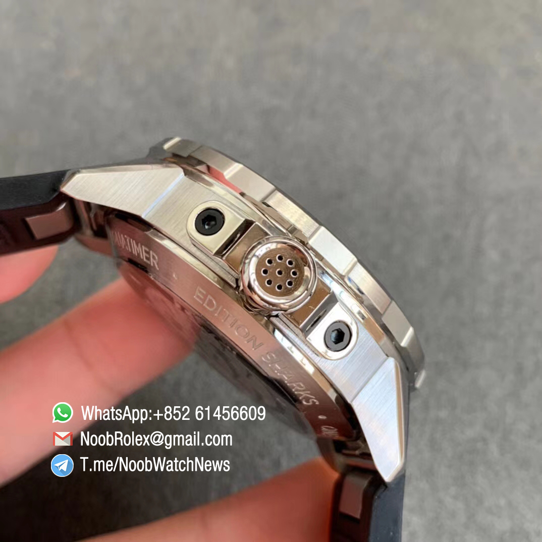 Noob Watch Time V6F Superclone IWC Aquatimer Sharks Edition Steel Case Black Dial Black Rubber Strap 05 Noob Watch Time V6F Superclone IWC Aquatimer Sharks Edition Steel Case Black Dial Black Rubber Strap 05