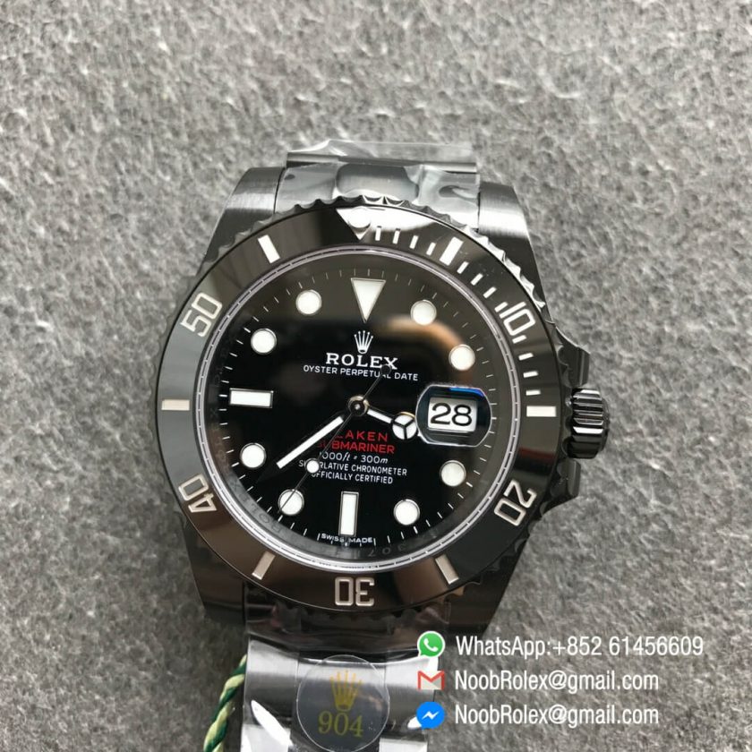 Noob Watch Time V6F Superclone Rolex Blaken Submariner Singer Red