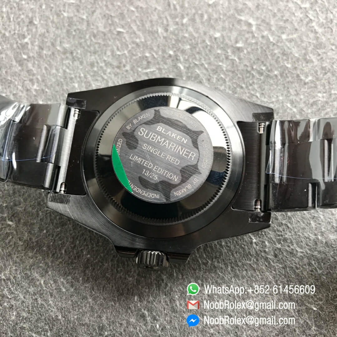 Noob Watch Time V6F Superclone Rolex Blaken Submariner Date 116610LN Double Red PVD Full Black 904 Steel A2824 Movement 07