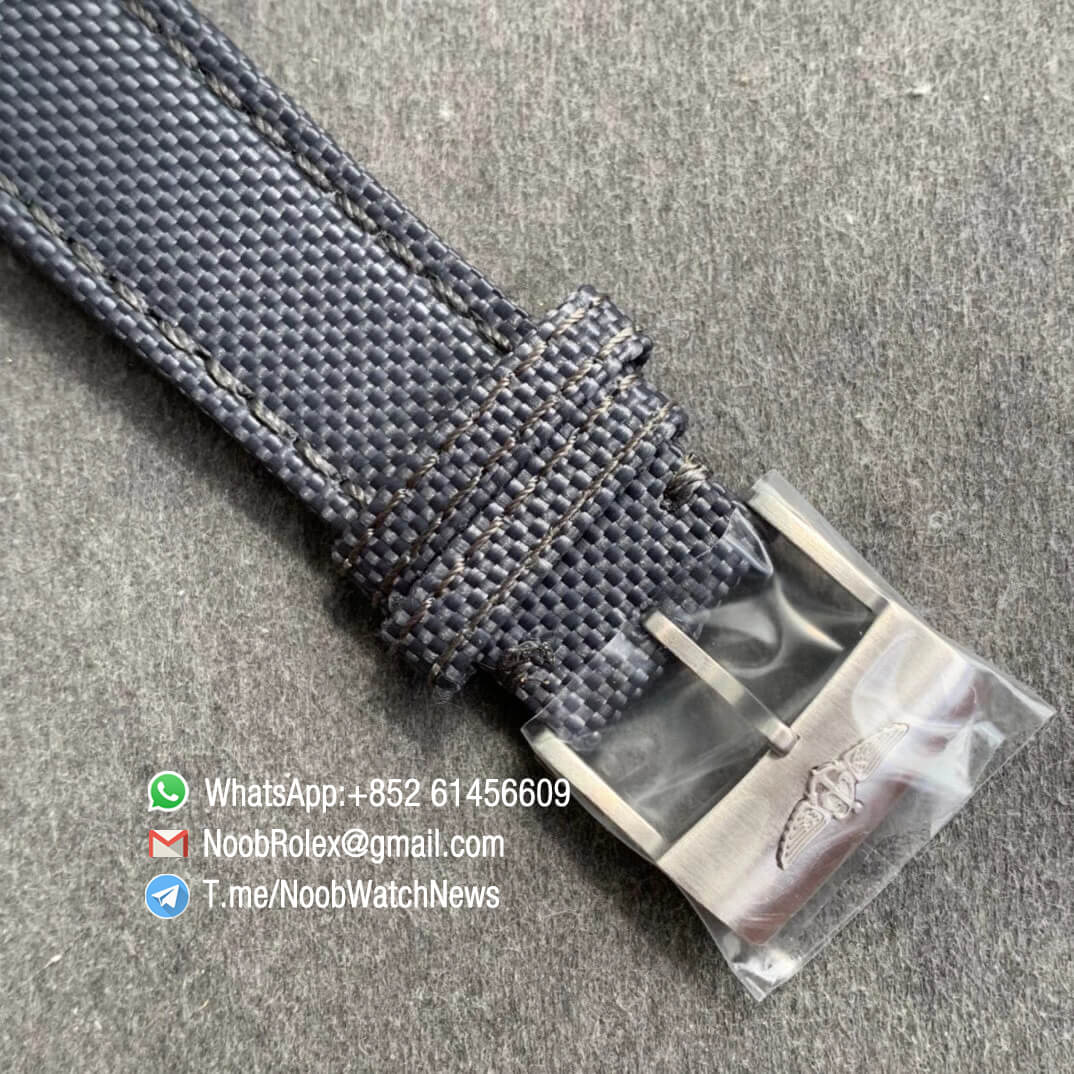 Noob Watch Time V9F Top Quality Fake Breitling Avenger Bandit Chrono Grey Dial Titanium Case Black Nylon Strap A7750 06