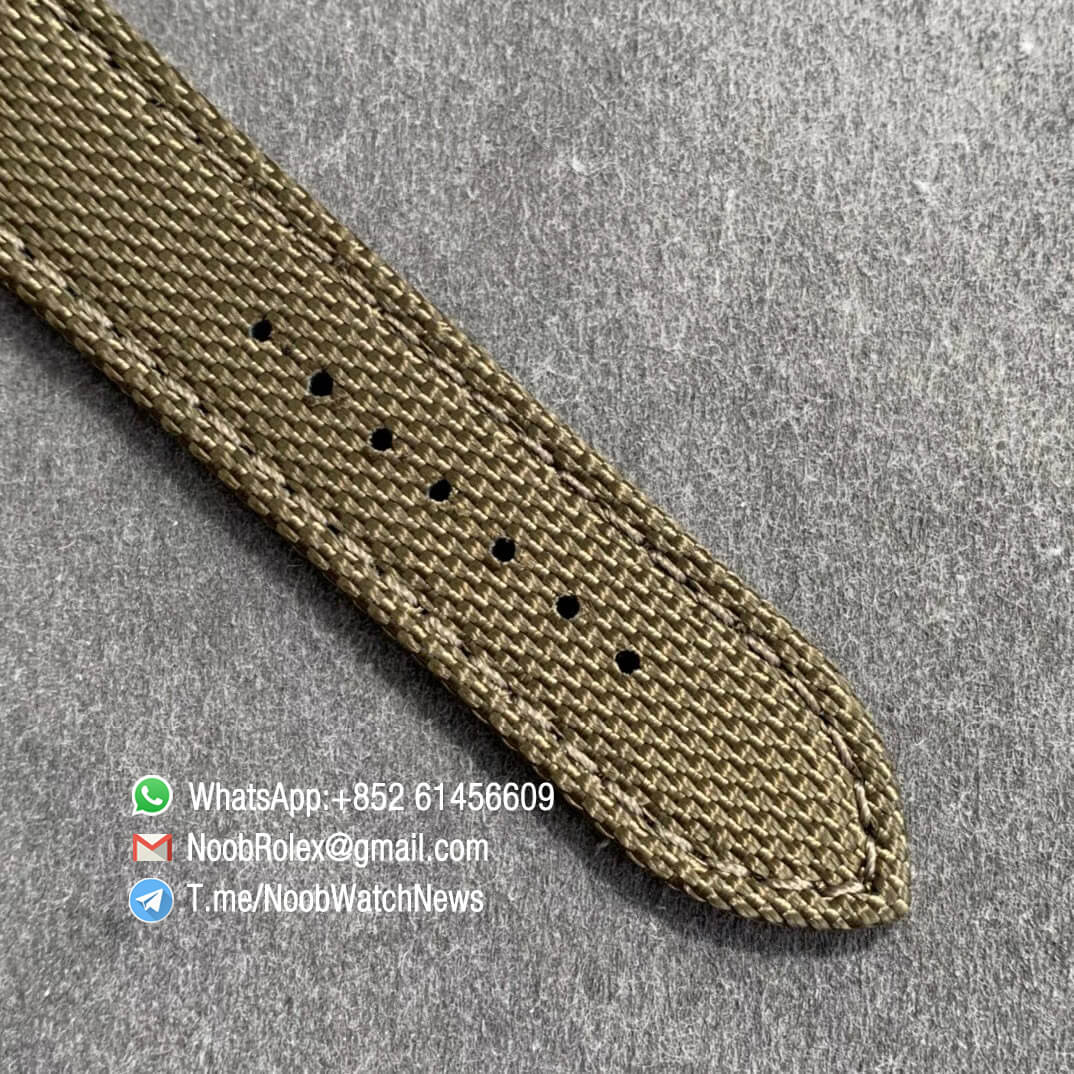 Noob Watch Time V9F Top Quality Replica Breitling Avenger Bandit Chrono Green Dial Titanium Case Green Nylon Strap A7750 07