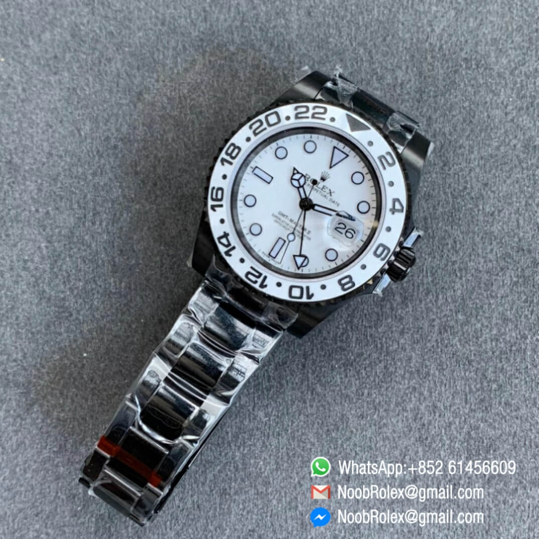 Noob Watch Time VRF Top Quality Fake GMT Master II Oreo PVD White Ceramic Bezel White Dial SA3186 CHS V2 09