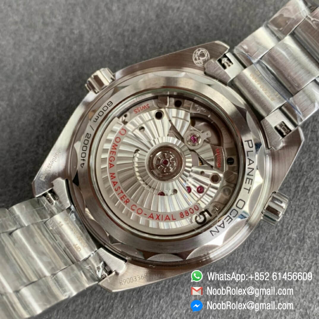 Noob Watch Time VSF Seamaster Planet Ocean 600m Steel Case Black Dial Black Bezel on Steel Bracelet A8800 08