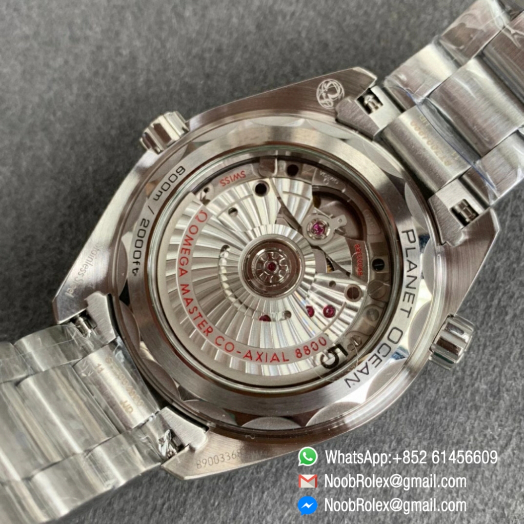 Noob Watch Time VSF Seamaster Planet Ocean Steel Case White Dial White Bezel on Steel Bracelet A8800 08