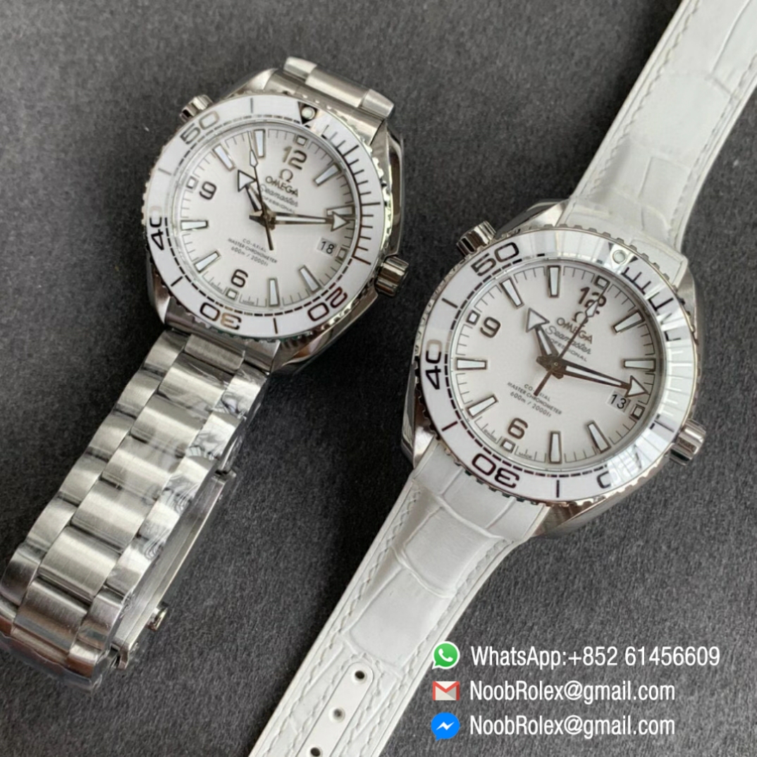 Noob Watch Time VSF Seamaster Planet Ocean Steel Case White Dial White Bezel on Steel Bracelet A8800 10