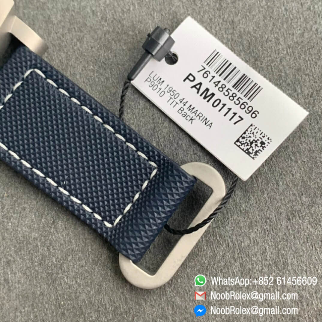 Noob Watch Time VSF Superclone PAM1117 Titanium Case Blue Dial on Blue Kevlar Composite Strap P9010 06