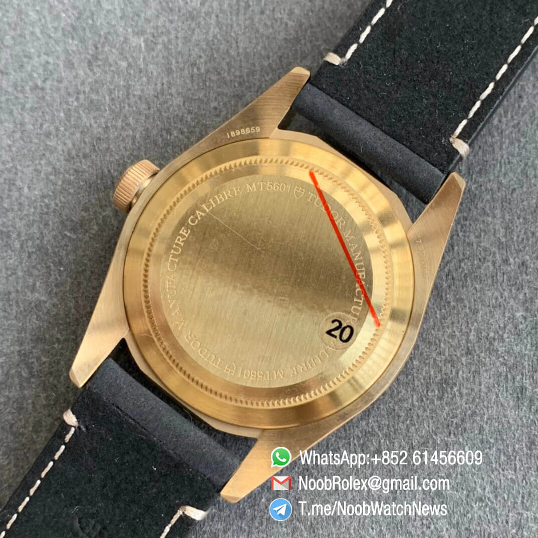 Noob Watch Time XF Superclone Tudor Heritage Black Bay Bronze Case Gray Dial Gray Leather Strap A5612 V3 08