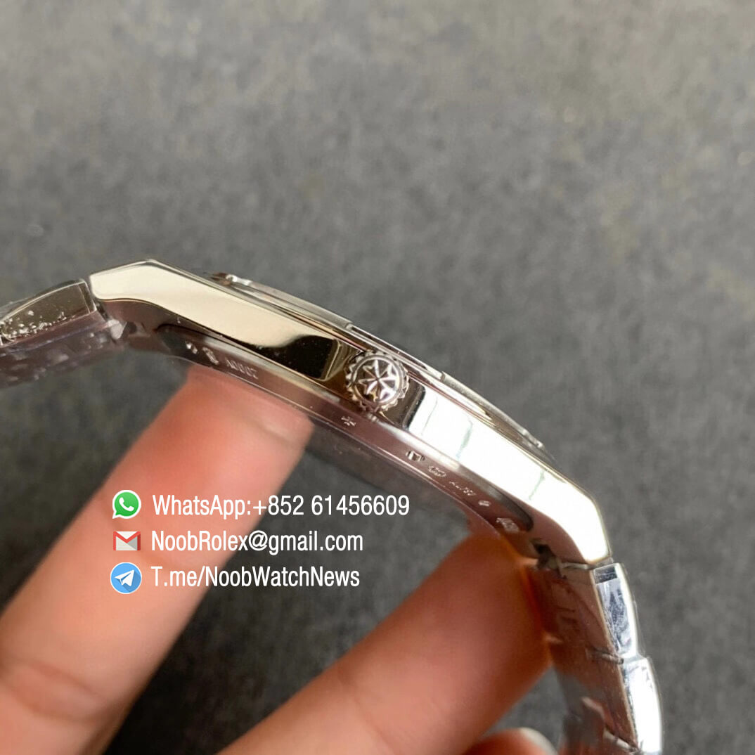 Noob Watch Time XF Superclone Vancheron Constantin Overseas Ultra Thin 2000V Steel Case Bracelet Black Dial Clone 1120 Movement 04 1