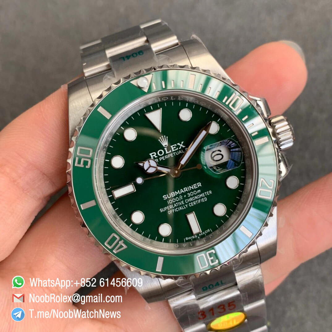 ZF Superclone Rolex Submariner 116610LV 904L Steel Case Oystersteel Bracelet Green Dial Green Ceramic Bezel SA3135 Calibre Free Box Card 02