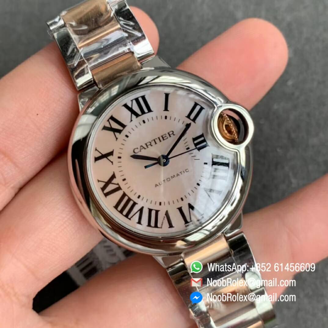 Balon Bleu Ladies 33mm Steel Case MOP Dial Two Tone Rose Gold Steel Bracelet V6F V7 Jap NH05 02