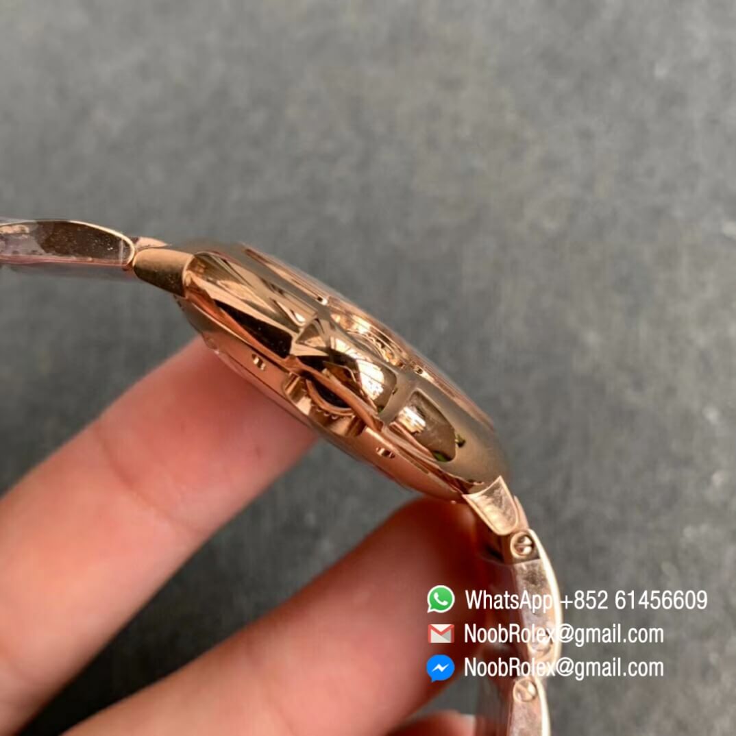 Balon Bleu Ladies Wristwatch 33mm Rose Gold Case Silver Dial Rose Gold Bracelet V6F V7 Jap NH05 04