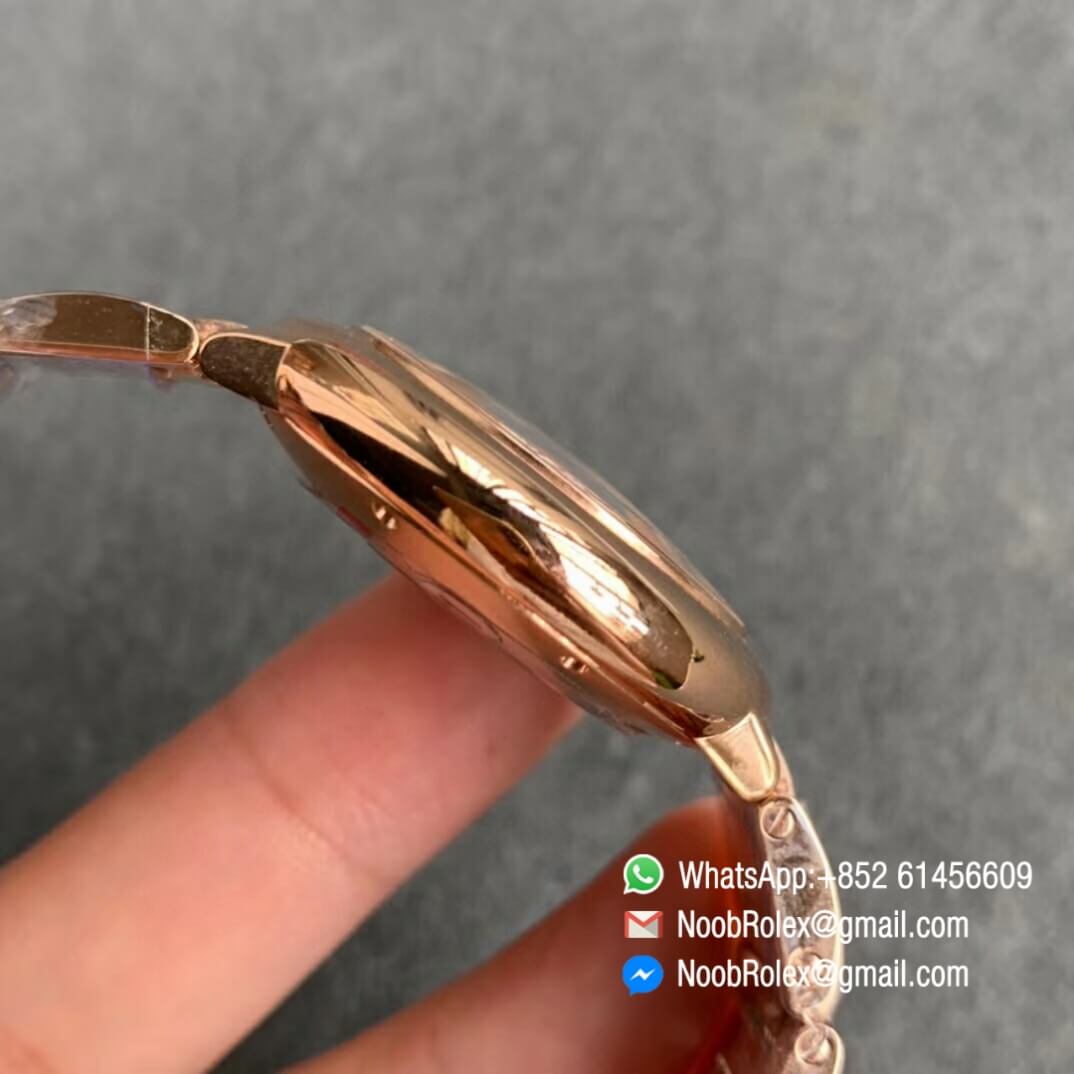 Balon Bleu Ladies Wristwatch 33mm Rose Gold Case Silver Dial Rose Gold Bracelet V6F V7 Jap NH05 05