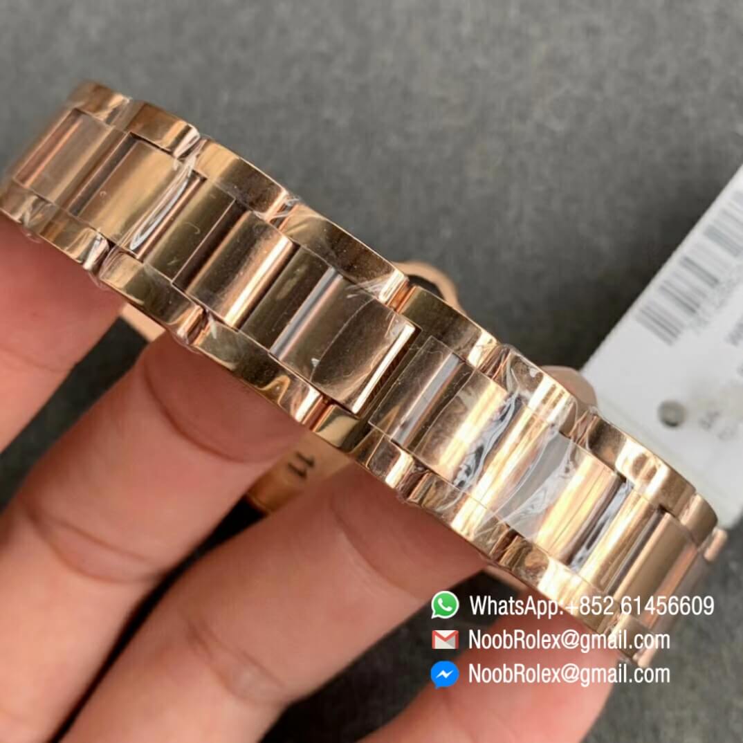 Balon Bleu Ladies Wristwatch 33mm Rose Gold Case Silver Dial Rose Gold Bracelet V6F V7 Jap NH05 06