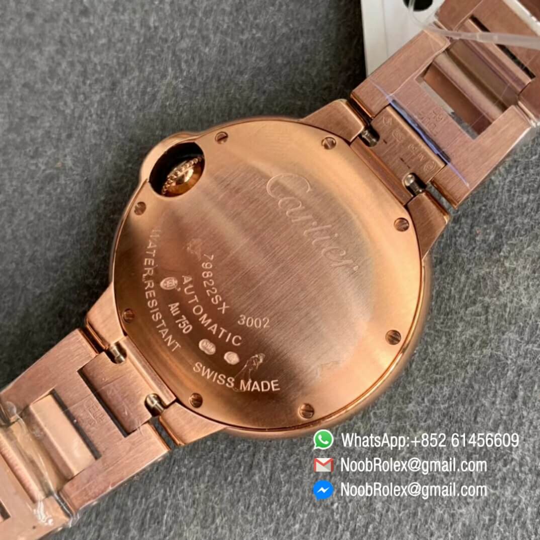 Balon Bleu Ladies Wristwatch 33mm Rose Gold Case Silver Dial Rose Gold Bracelet V6F V7 Jap NH05 08