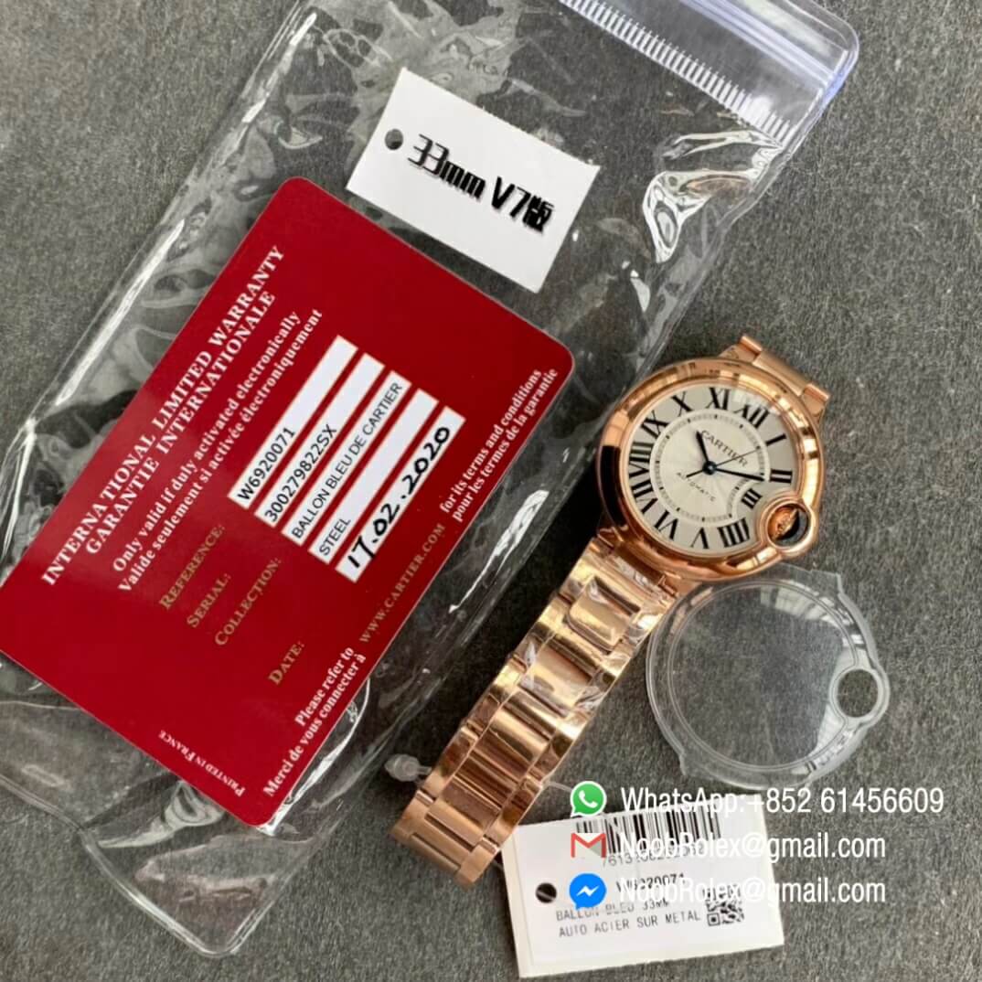 Balon Bleu Ladies Wristwatch 33mm Rose Gold Case Silver Dial Rose Gold Bracelet V6F V7 Jap NH05 09