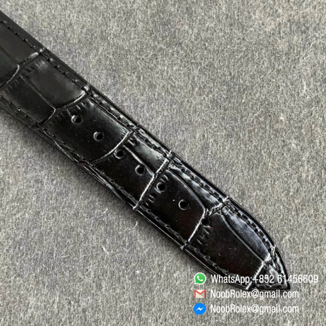 FKF Super Clone Watch Jaeger LeCoultre Master Ultra Thin Date Blue Dial on Black Leather Strap A898 07