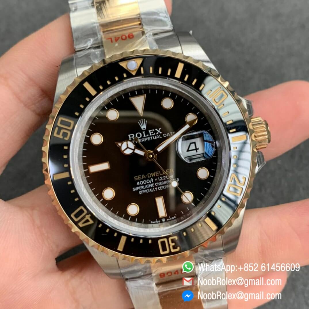 GMF Super Clone Sea Dweller Two Tone Steel Wrapped 18K Yellow Gold 126603 Black Dial SA3235 V4 02