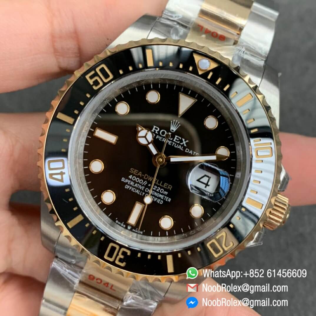 GMF Super Clone Sea Dweller Two Tone Steel Wrapped 18K Yellow Gold 126603 Black Dial SA3235 V4 03