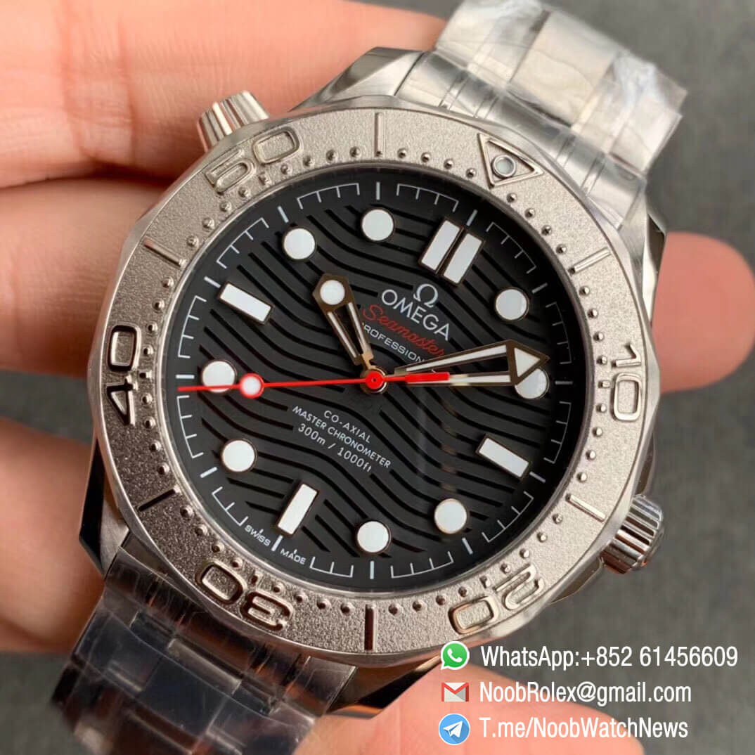 VSF Best Clone Watch Seamaster Diver 300M Nekton Black Wave Textured