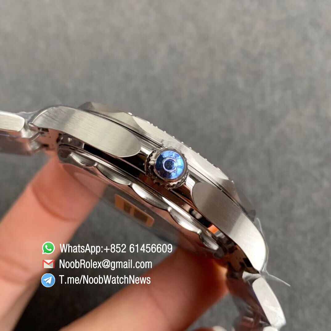 VSF Best Clone Watch Omega Seamaster Diver 300M Nekton Black Wave Textured Dial Titanium Bezel on Steel Bracelet A8806 04