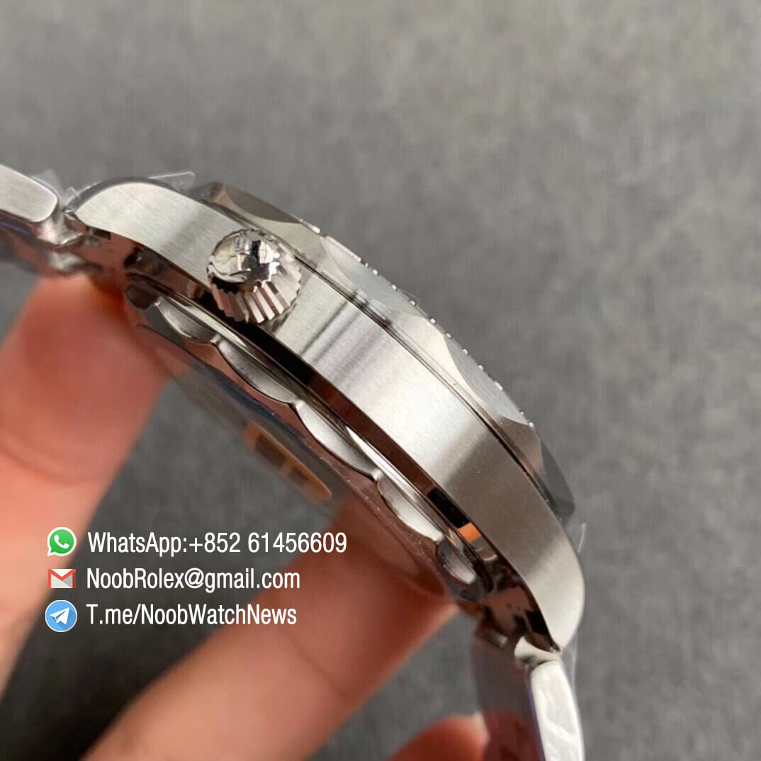 VSF Best Clone Watch Omega Seamaster Diver 300M Nekton Black Wave Textured Dial Titanium Bezel on Steel Bracelet A8806 05