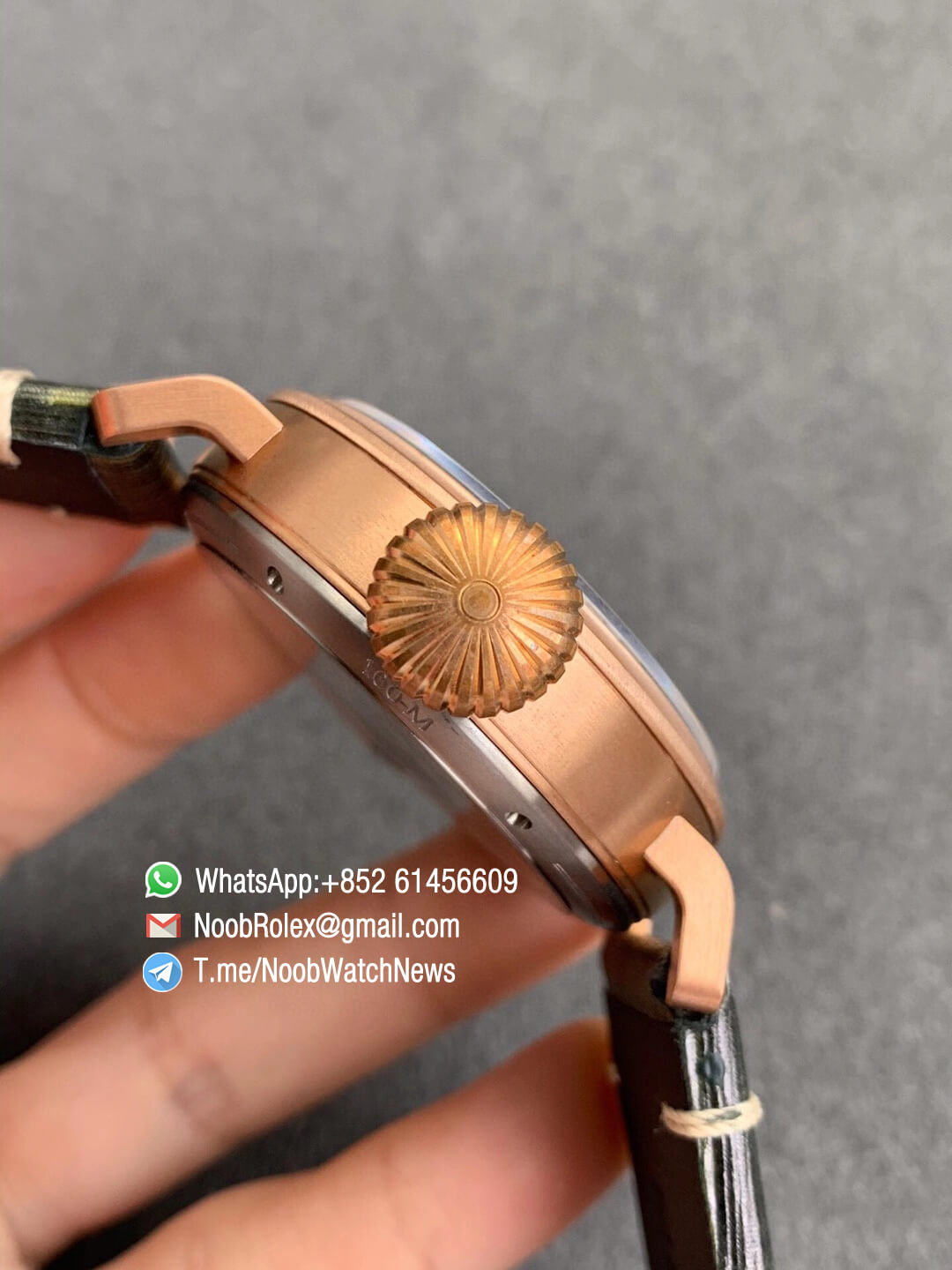 XF SuperClone Watch Pilot Type 20 Extra Special Bronze Case Green Dial on Green Leather Strap A2824 04