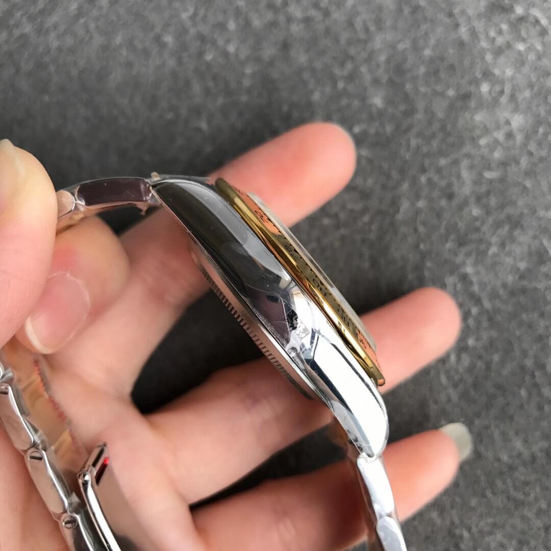 Noob Rolex Daytona 116503 Yellow Gold Case Steel and Gold Two Tone Bracelet Diamonds Marks Black Dial SA4130 V3 05