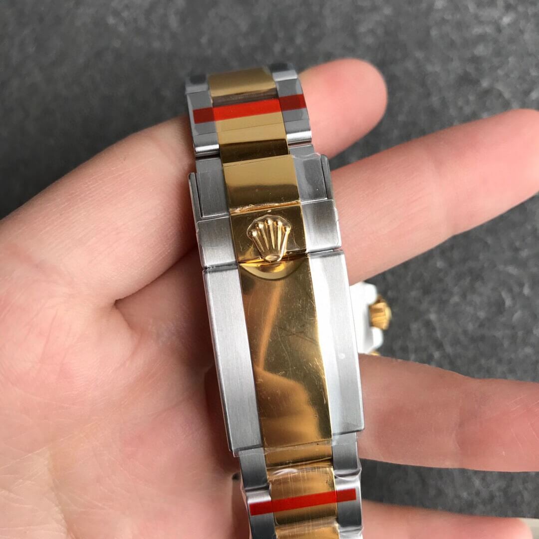 Noob Rolex Daytona 116503 Yellow Gold Case Steel and Gold Two Tone Bracelet Diamonds Marks Yellow Gold Dial SA4130 V3 06