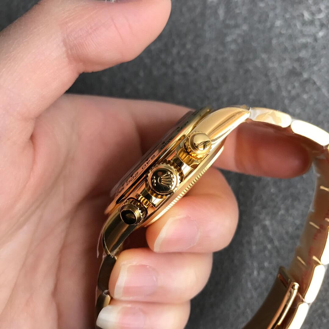 Noob Rolex Daytona 116508 Full Yellow Gold 904L Steel Case and Bracelet Diamonds Marks Yellow Gold Dial SA4130 V3 04