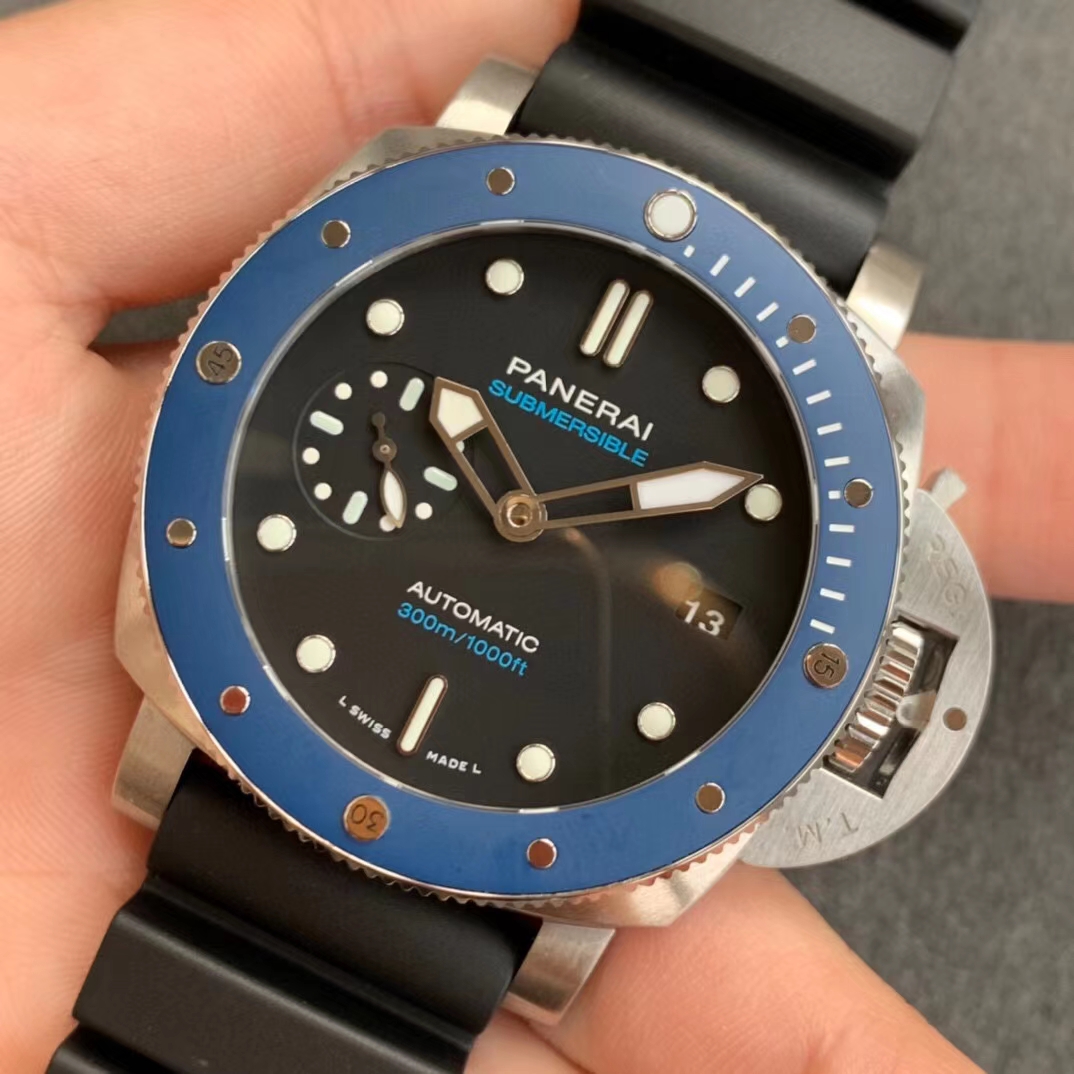 VSF Panerai PAM1209 Luminor Submersible 42mm Blue Ceramic Bezel Black Rubber Strap Clone AXXXIV Movement 03