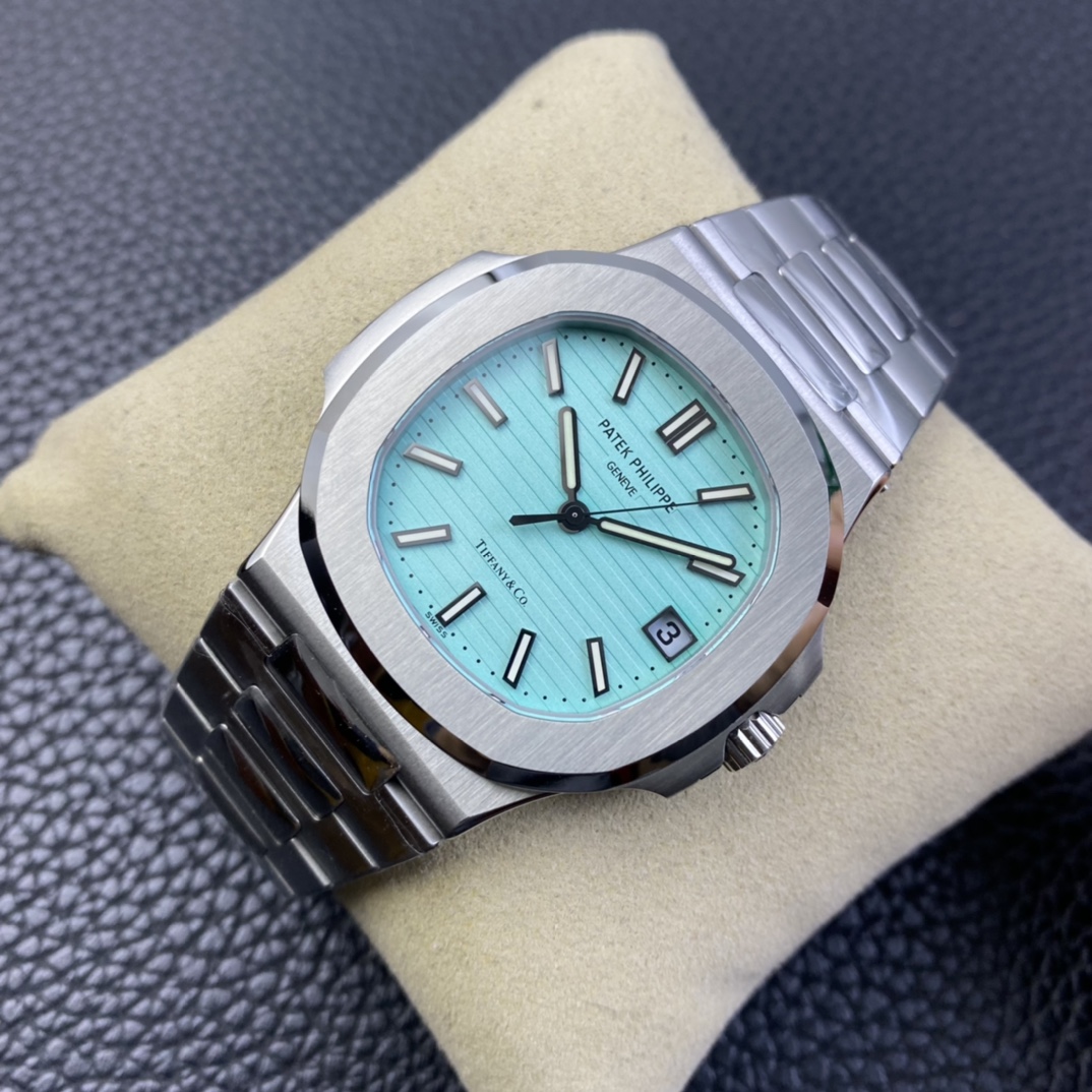 3KF Top Quality RepWatch Nautilus 5711 Tiffany Blue Dial on Steel Bracelet A324 Super Clone V2 03