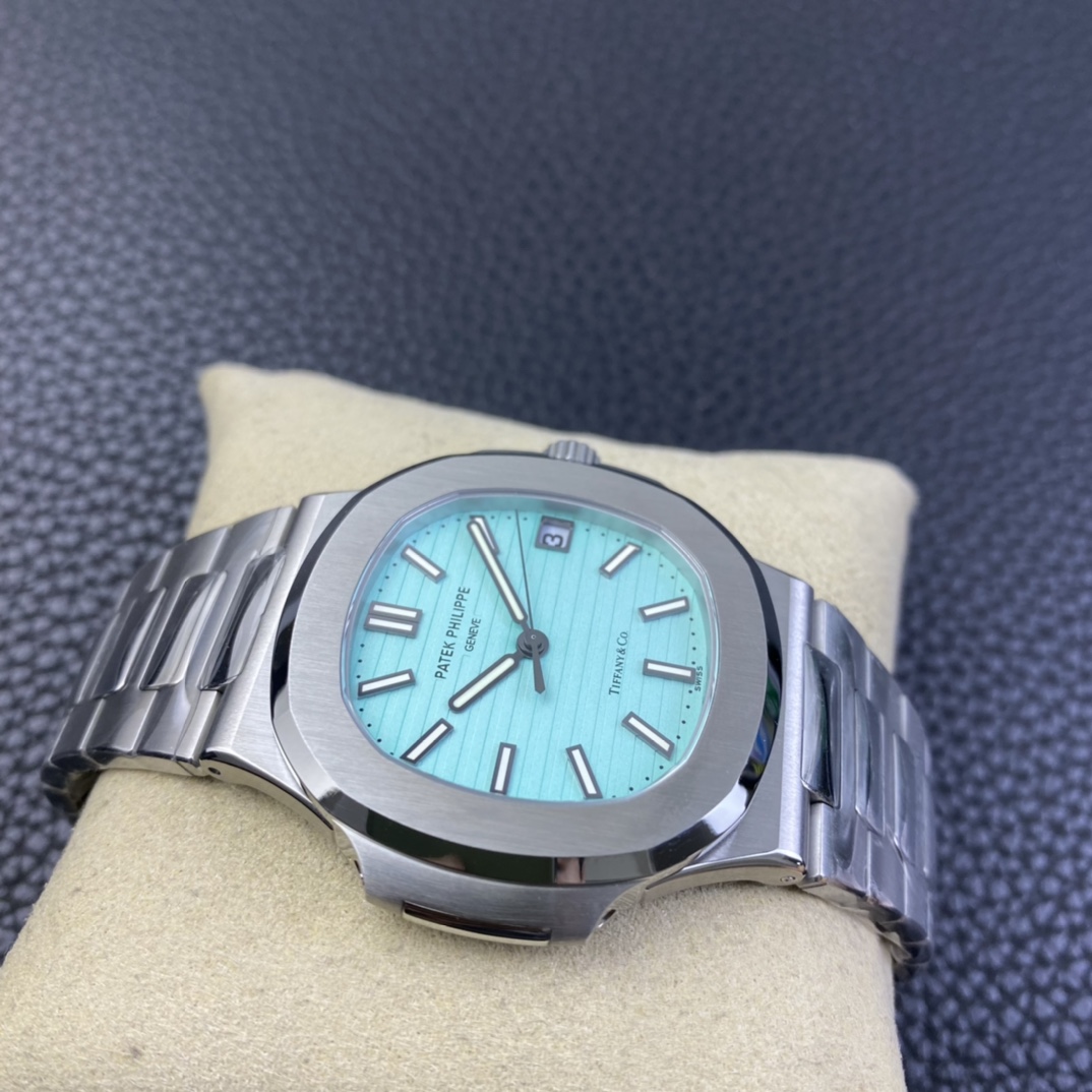 3KF Top Quality RepWatch Nautilus 5711 Tiffany Blue Dial on Steel Bracelet A324 Super Clone V2 04