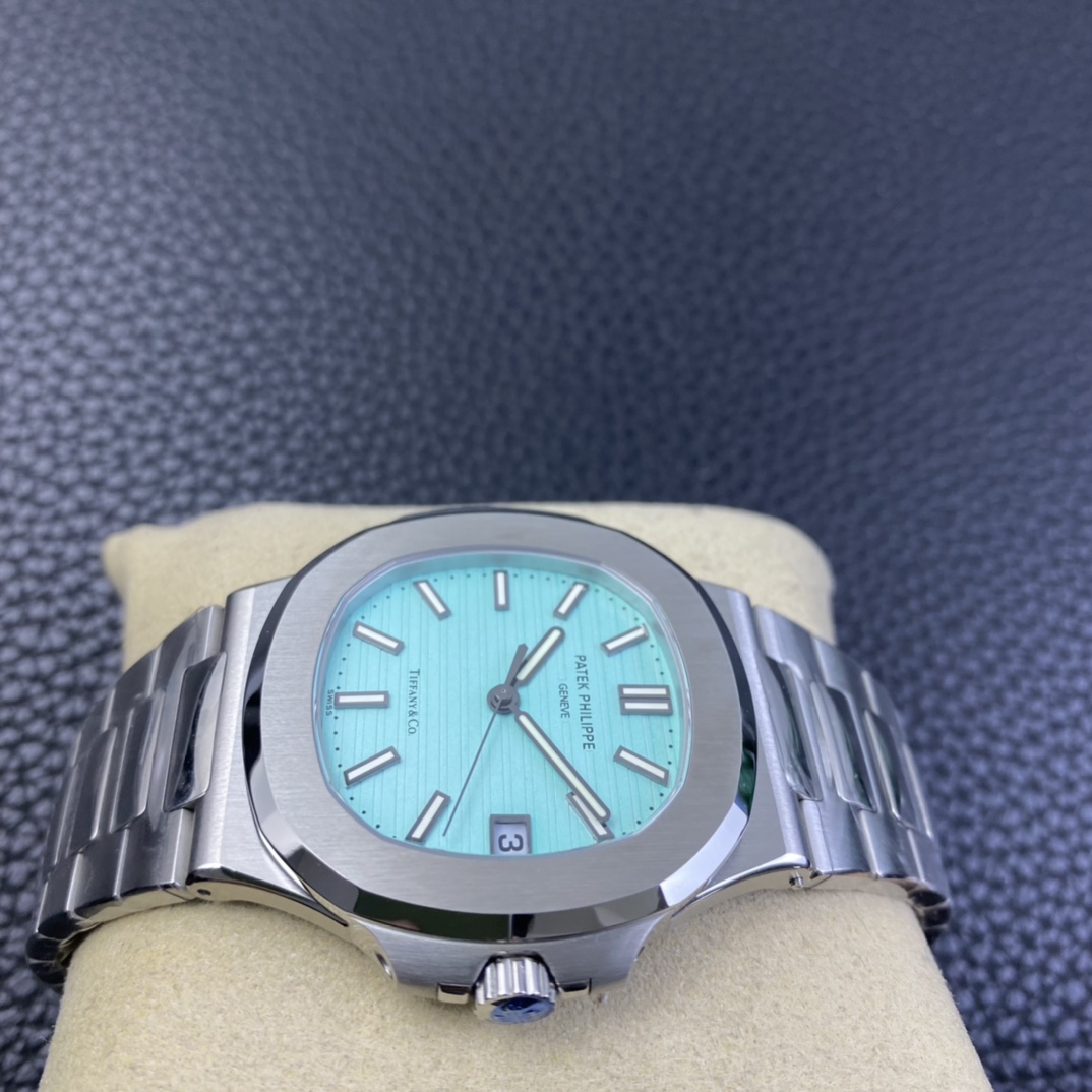 3KF Top Quality RepWatch Nautilus 5711 Tiffany Blue Dial on Steel Bracelet A324 Super Clone V2 05