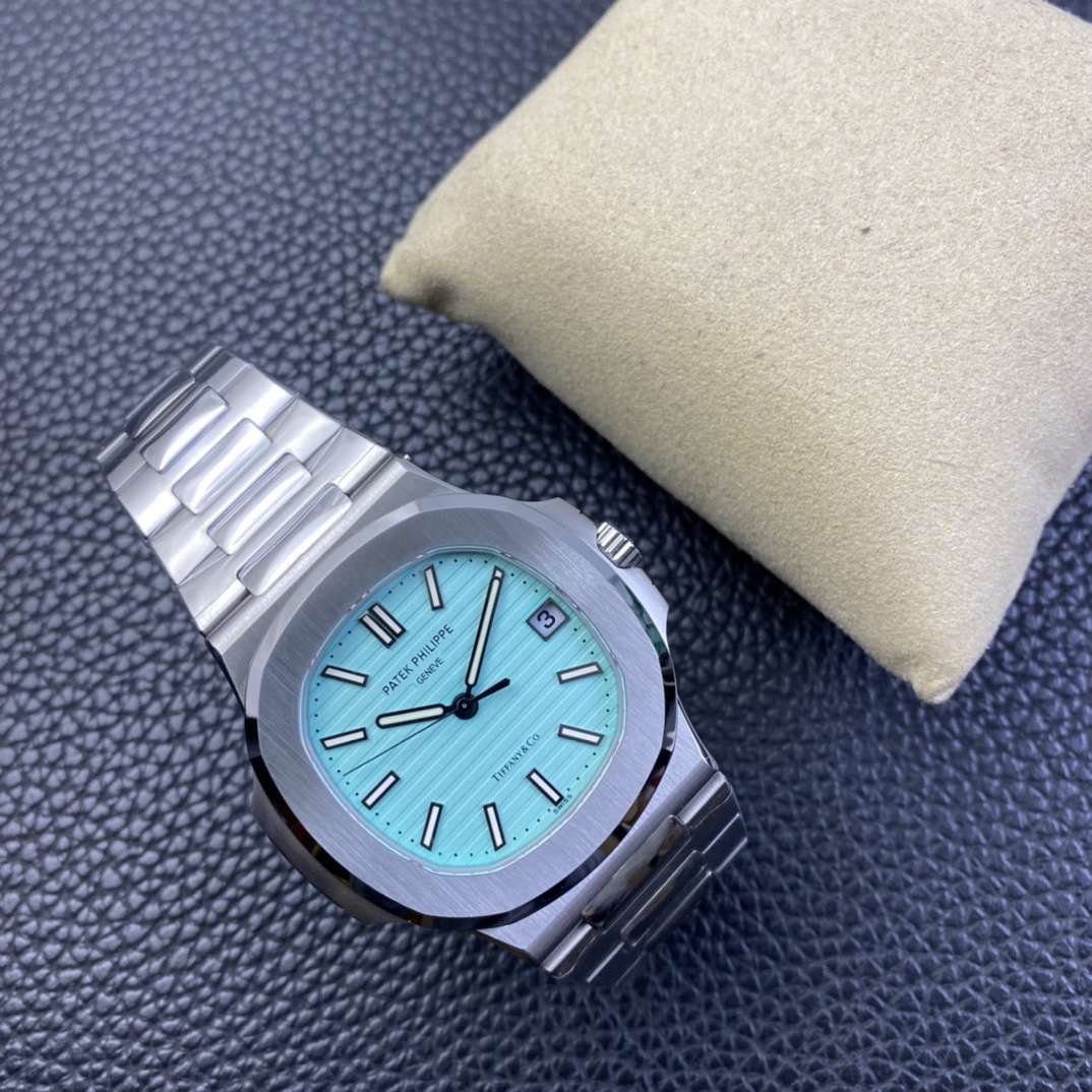 3KF Top Quality RepWatch Nautilus 5711 Tiffany Blue Dial on Steel Bracelet A324 Super Clone V2 07