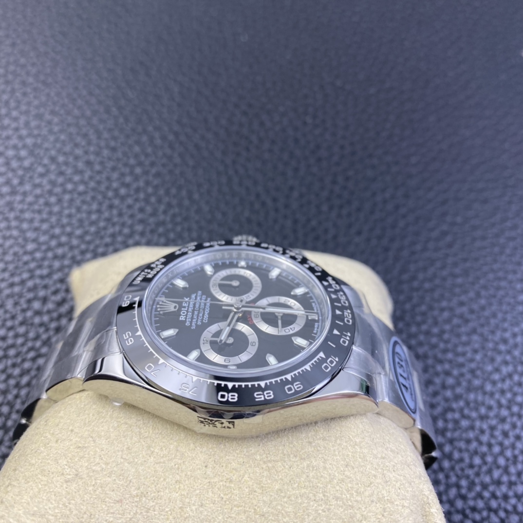 Clean Factory Top Replica Rolex Daytona 116500 904L Steel Case and Bracelet Black Dial SA4130 Movement 04