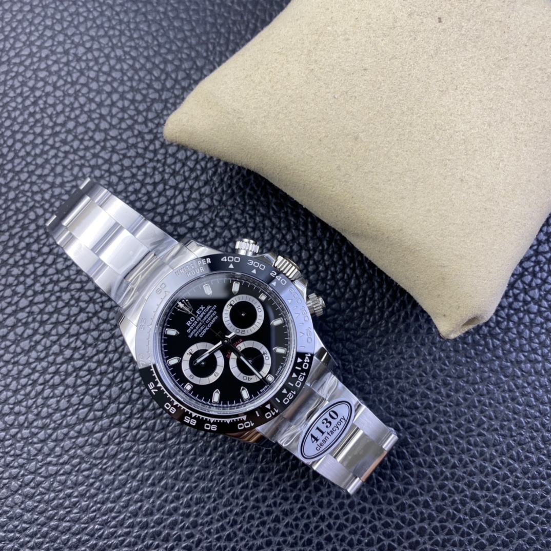 Clean Factory Top Replica Rolex Daytona 116500 904L Steel Case and Bracelet Black Dial SA4130 Movement 07