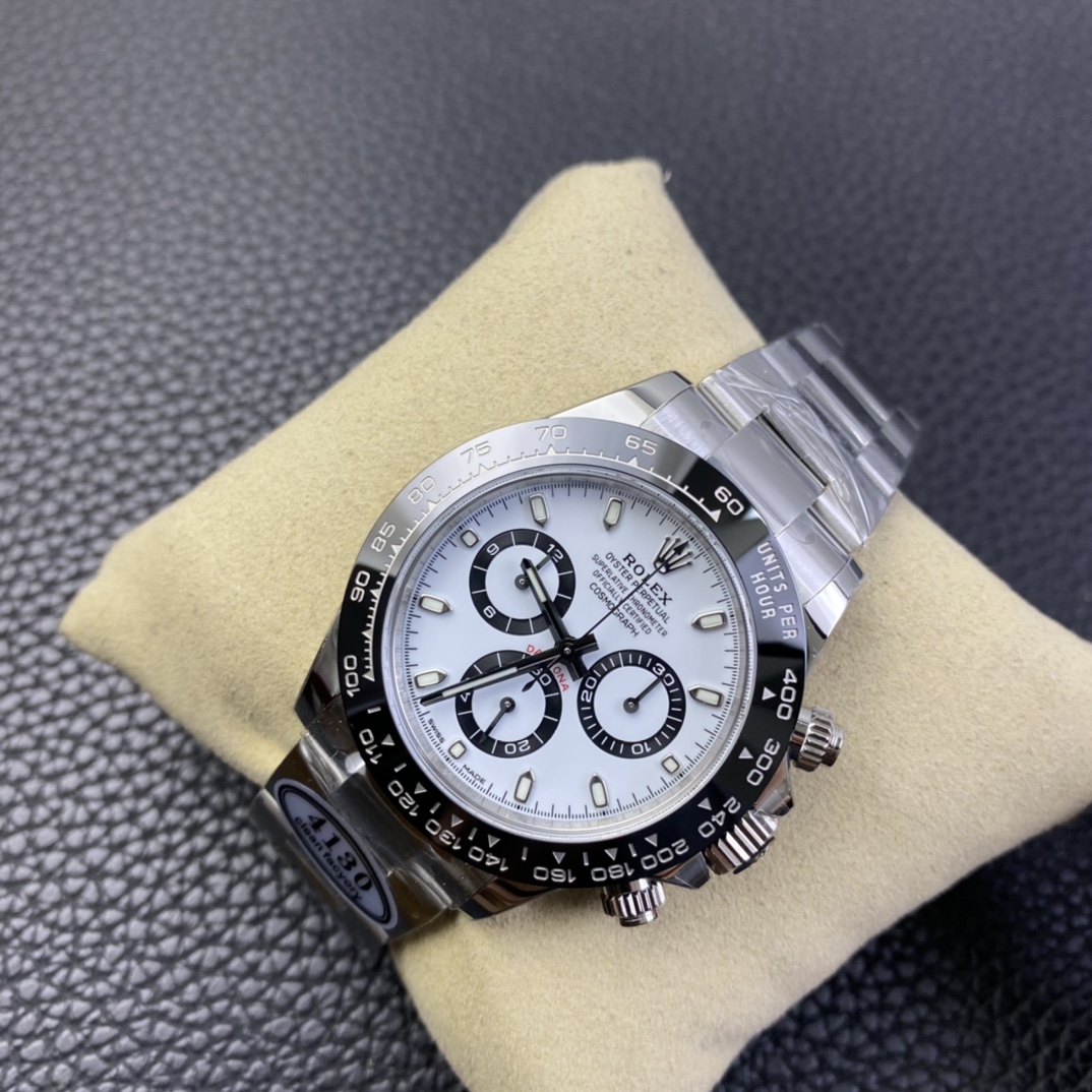 Clean Factory Top Replica Rolex Panda Daytona 116500 904L Steel Case and Bracelet White Dial SA4130 Movement 03